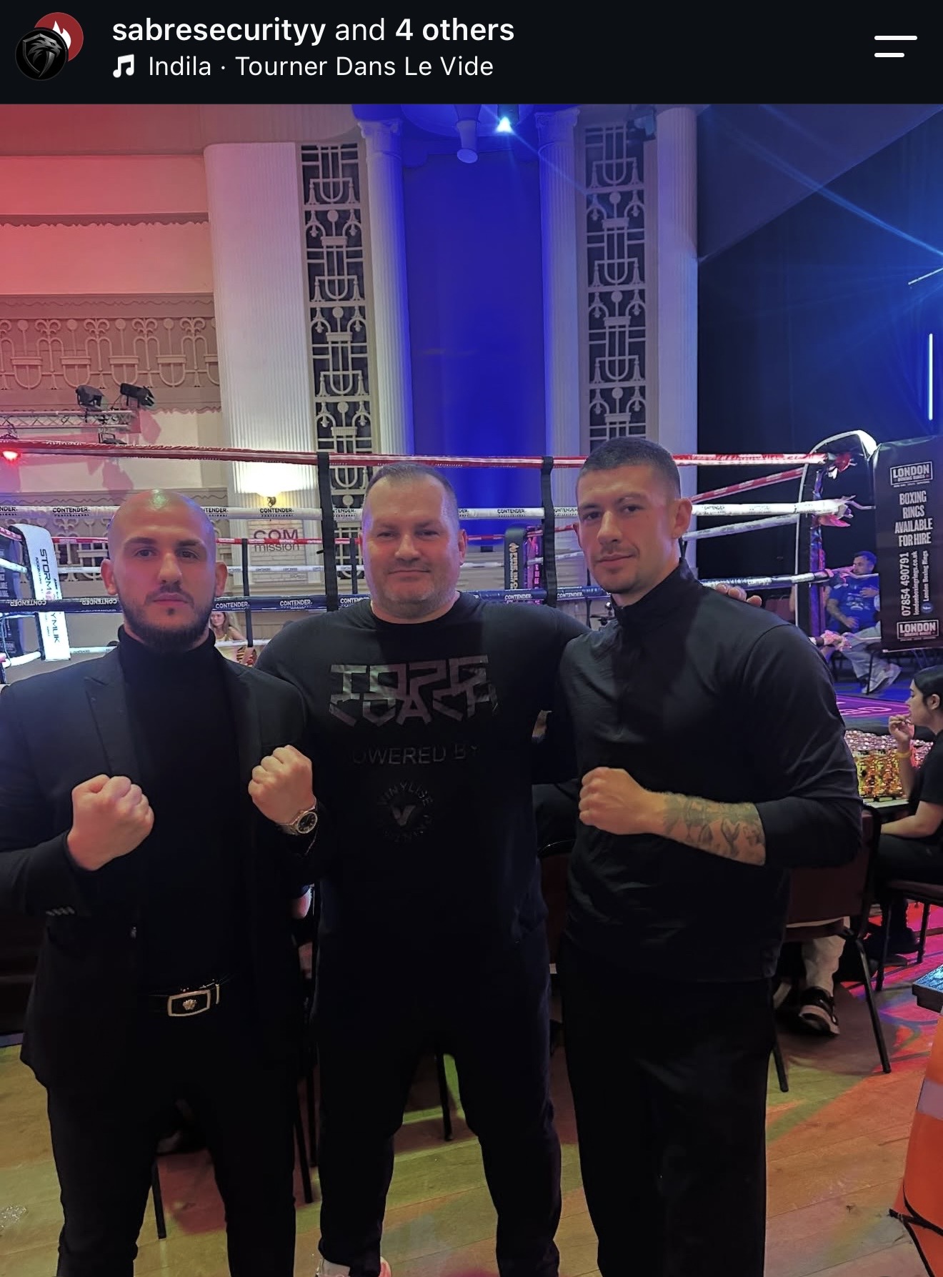 SABRE team ringside at a London boxing event